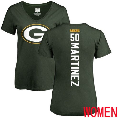 Green Bay Packers Green Women #50 Martinez Blake Backer Nike NFL T Shirt